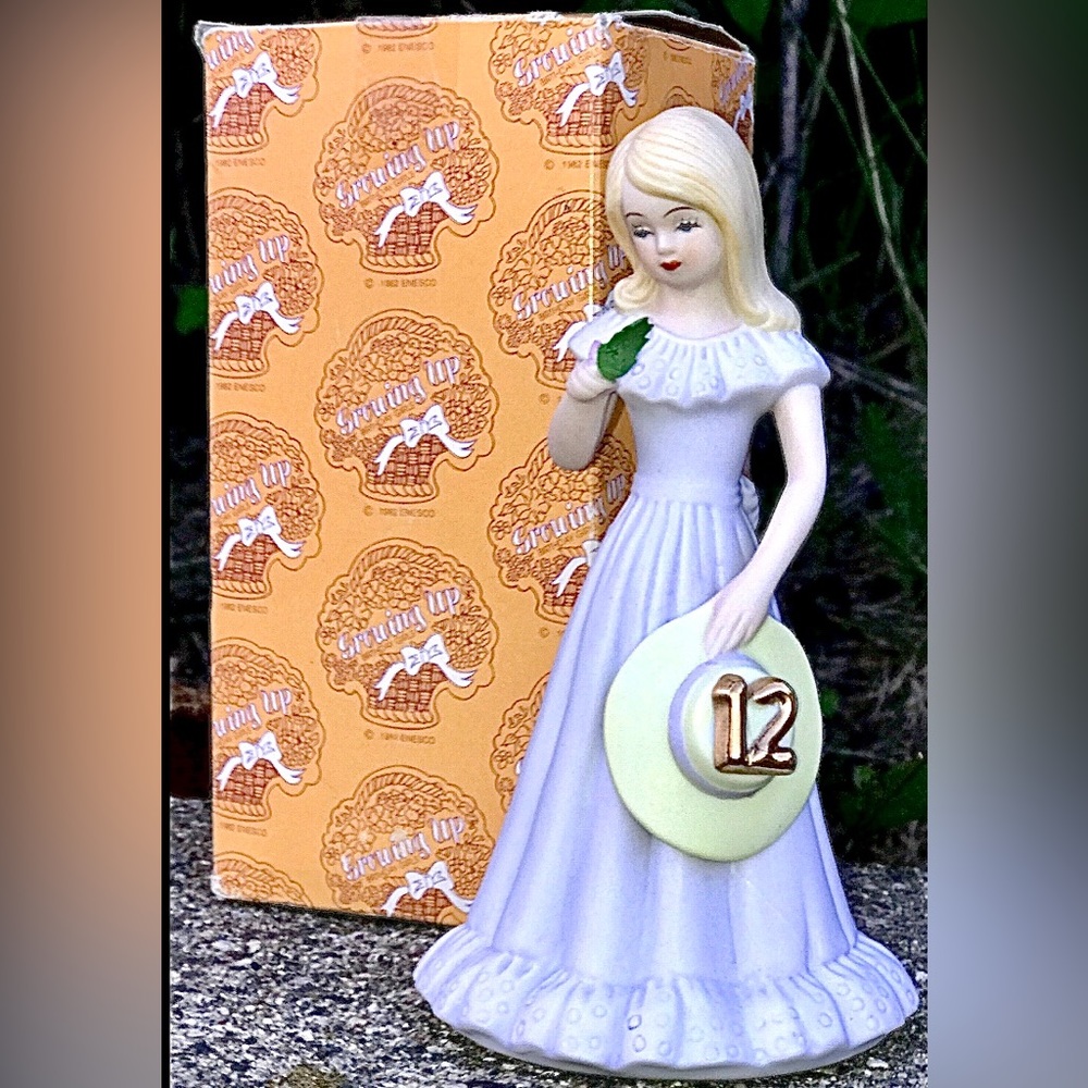 Vintage 1981 1982 ENESCO Imports Corp GROWING UP 12th Birthday Girl Figurine